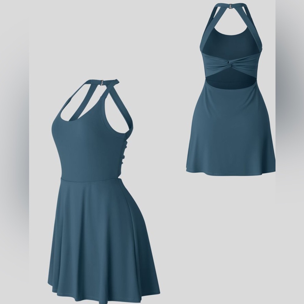 HALARA Play it my Way Open Back Backless Twisted Active Dress NEW XS
